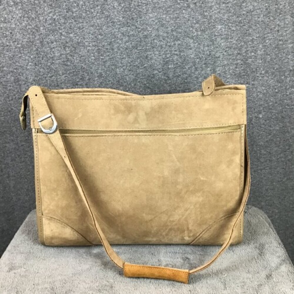 Tan Suede Leather Hartmann Carry On Shoulder‎ Bag Travel Overnight Luggage 17x13